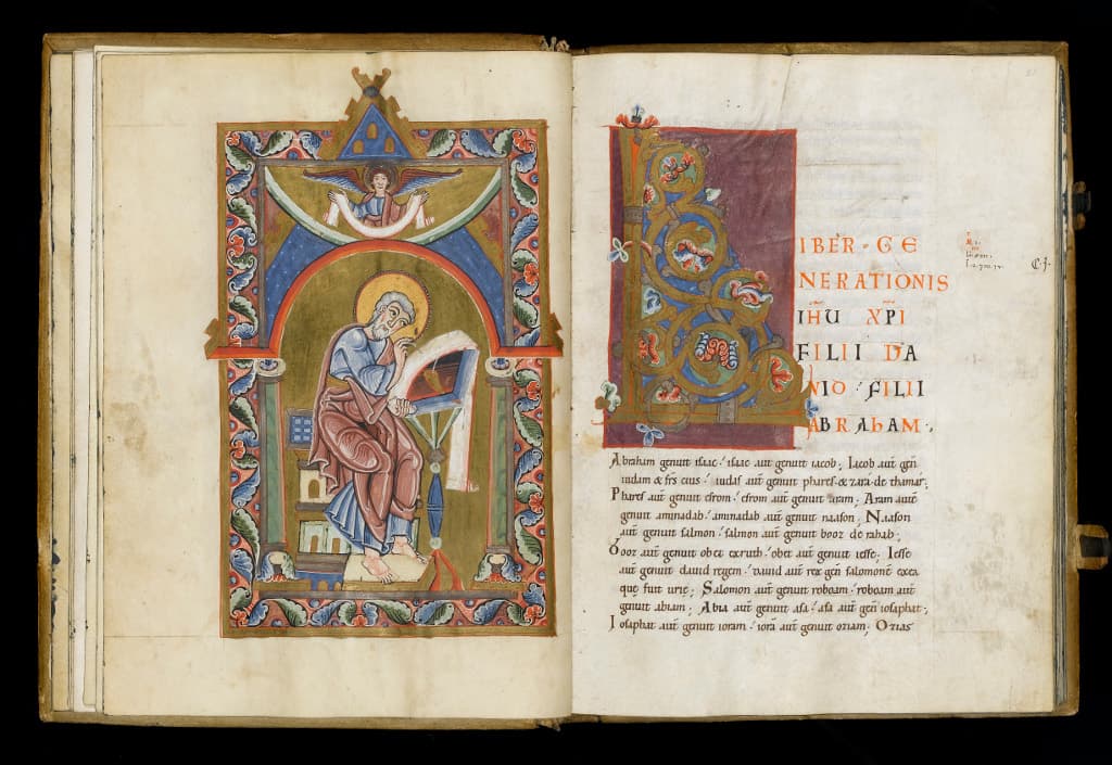 St Matthew writing Gospels Bavaria, late eleventh century
