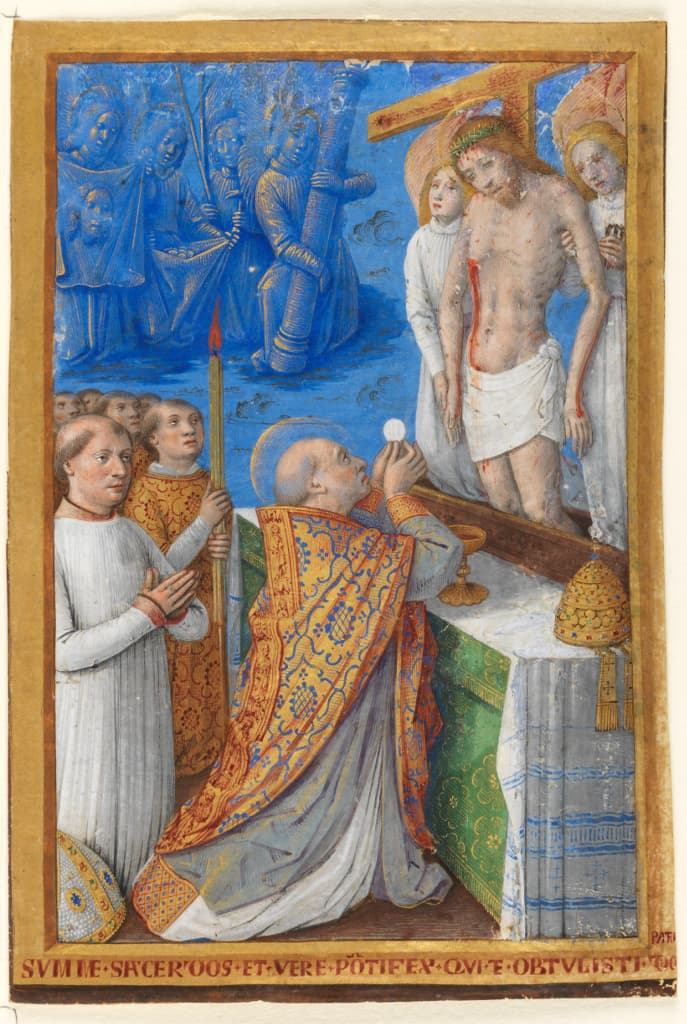 The Mass of St Gregory Leaf from the Hours of Charles de Martigny France, Tours, c.1485-1494