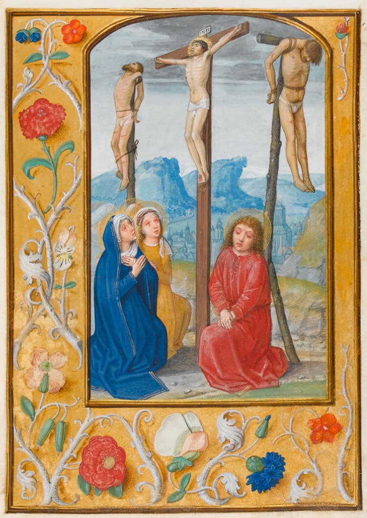 Crucifixion Miniature from the Hours of Albrecht of Brandenburg Flanders, Bruges, 1522-1523