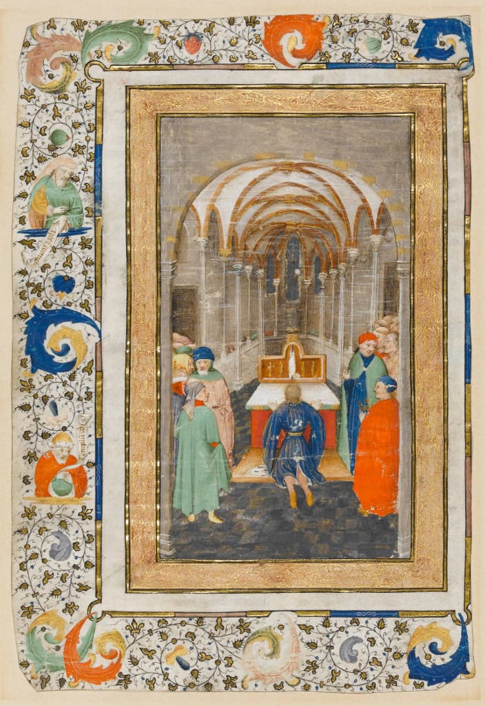 Dedication of the Temple of Solomon Miniature from the Egmond Breviary Northern Netherlands, Utrecht, c.1435-1440
