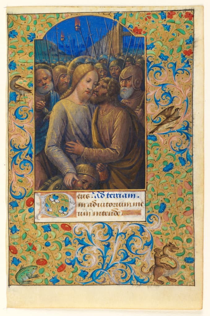 Betrayal and Arrest of Christ Leaf from the Hours of Charles de Martigny France, Tours, c.1485-1494