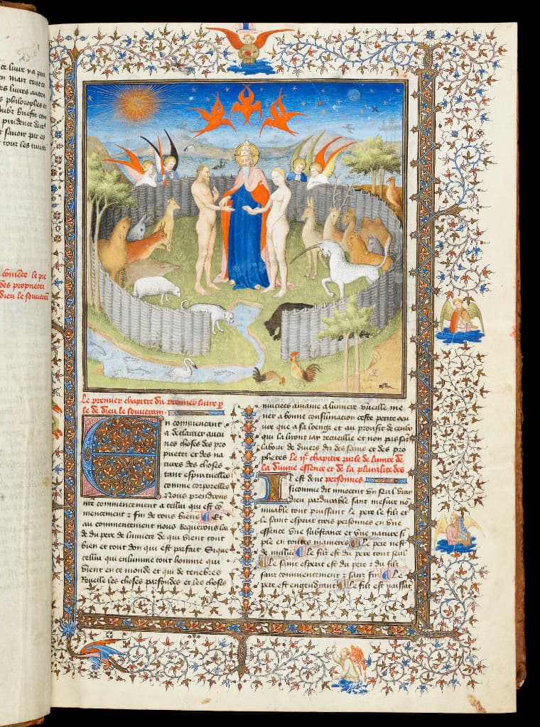 Adam and Eve in the Garden of Eden Jean Corbechon, Livre des propriétés des choses  France, Paris, 1414