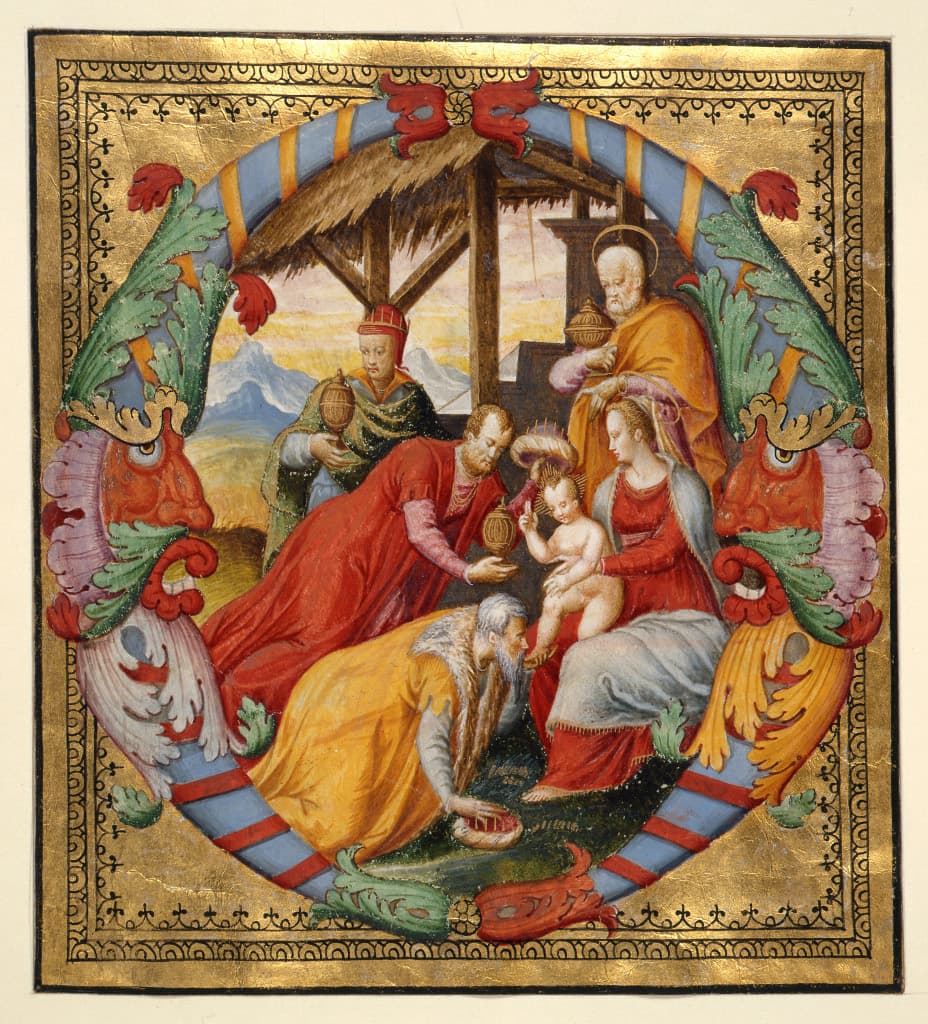 Adoration of the Magi, Initial O from an Antiphoner  Italy, Venice, c.1567-1572