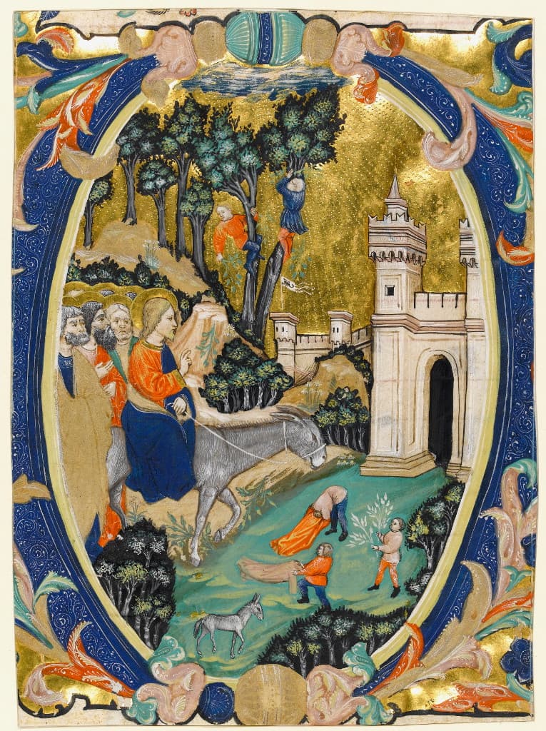 Entry into Jerusalem Initial D from a Gradual Italy, Venice, c.1410-1420