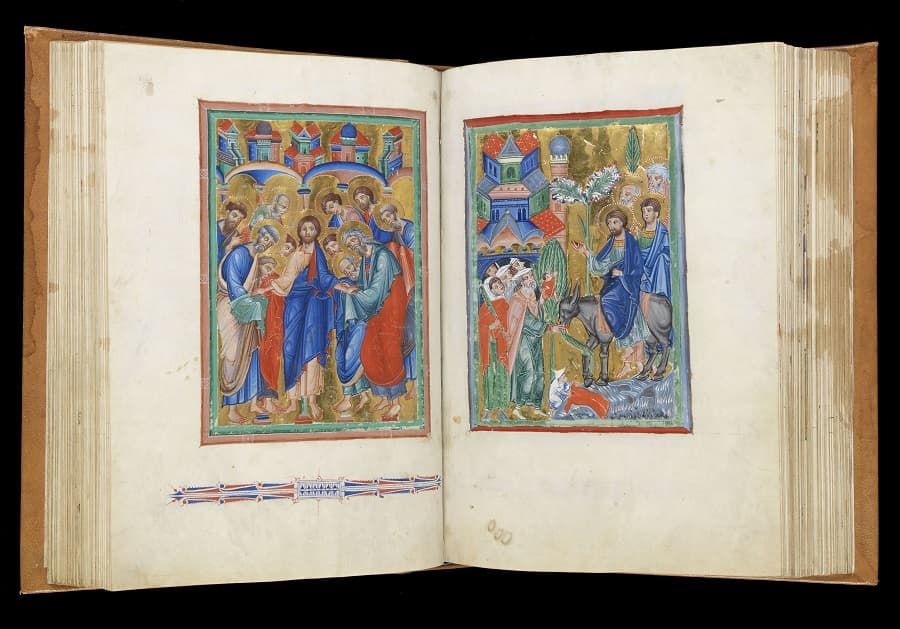 Christ with Apostles and Entry into Jerusalem